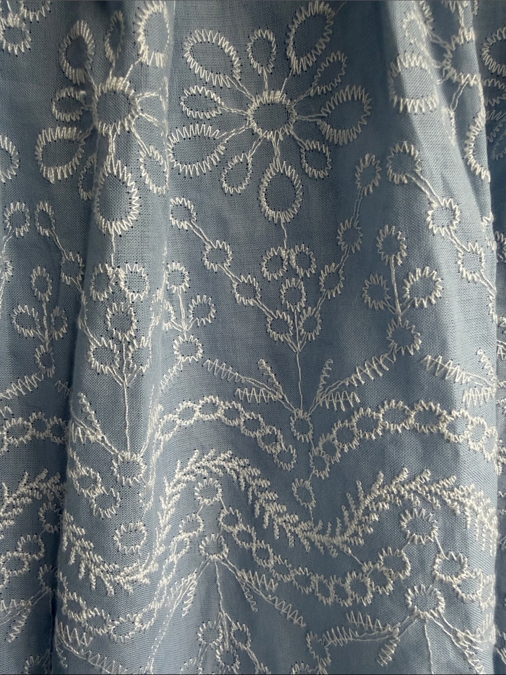LOFT Light Blue Eyelet Midi Skirt - Picture 3 of 7